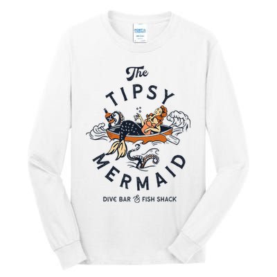 The Tipsy Mermaid Dive Bar & Fish Shack Vintage Pinup Art Tall Long Sleeve T-Shirt