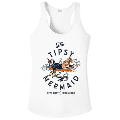 The Tipsy Mermaid Dive Bar & Fish Shack Vintage Pinup Art Ladies PosiCharge Competitor Racerback Tank