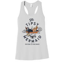 The Tipsy Mermaid Dive Bar & Fish Shack Vintage Pinup Art Women's Racerback Tank