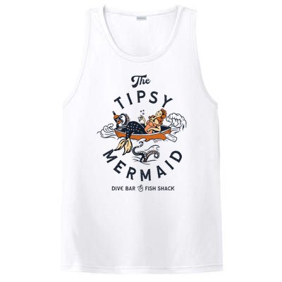 The Tipsy Mermaid Dive Bar & Fish Shack Vintage Pinup Art PosiCharge Competitor Tank