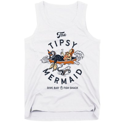 The Tipsy Mermaid Dive Bar & Fish Shack Vintage Pinup Art Tank Top