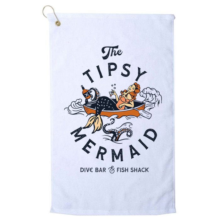 The Tipsy Mermaid Dive Bar & Fish Shack Vintage Pinup Art Golf Towel