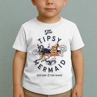 The Tipsy Mermaid Dive Bar & Fish Shack Vintage Pinup Art Toddler T-Shirt