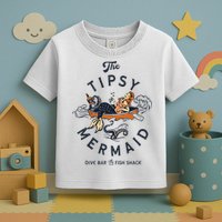 The Tipsy Mermaid Dive Bar & Fish Shack Vintage Pinup Art Toddler T-Shirt