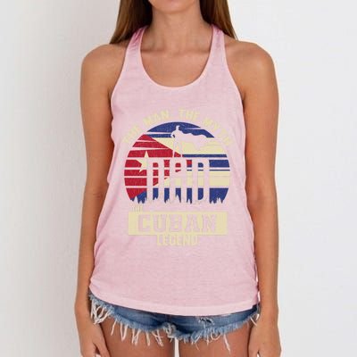 The The Myth The Cuban Legend Dad Gift Women's Knotted Racerback Tank