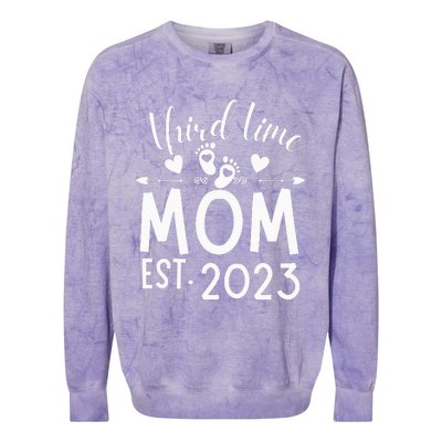 Third time Mom Pregnancy Mother's Day Soon to be Mom Colorblast Crewneck Sweatshirt