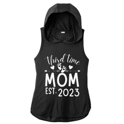 Third time Mom Pregnancy Mother's Day Soon to be Mom Ladies PosiCharge Tri-Blend Wicking Draft Hoodie Tank