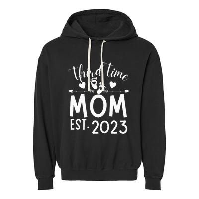 Third time Mom Pregnancy Mother's Day Soon to be Mom Garment-Dyed Fleece Hoodie