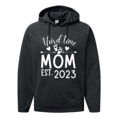 Third time Mom Pregnancy Mother's Day Soon to be Mom Performance Fleece Hoodie