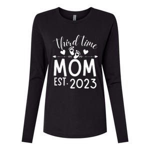 Third time Mom Pregnancy Mother's Day Soon to be Mom Womens Cotton Relaxed Long Sleeve T-Shirt