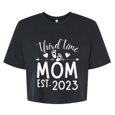 Third time Mom Pregnancy Mother's Day Soon to be Mom Bella+Canvas Jersey Crop Tee