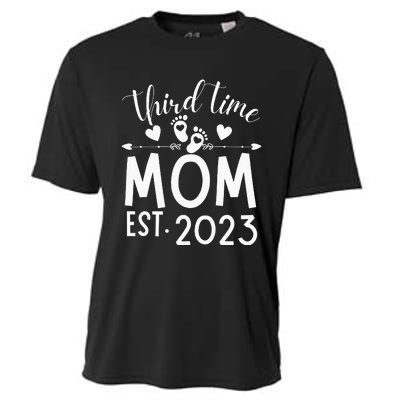 Third time Mom Pregnancy Mother's Day Soon to be Mom Cooling Performance Crew T-Shirt