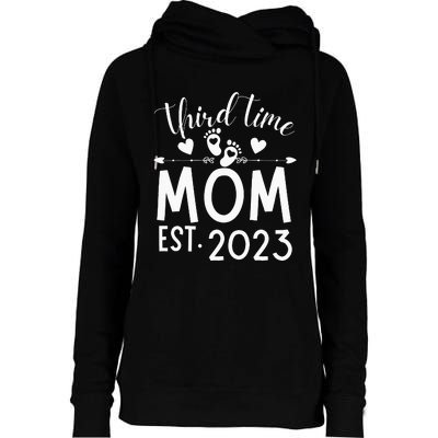 Third time Mom Pregnancy Mother's Day Soon to be Mom Womens Funnel Neck Pullover Hood