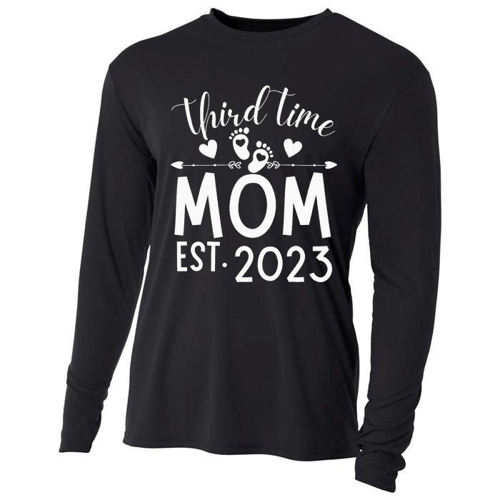 Third time Mom Pregnancy Mother's Day Soon to be Mom Cooling Performance Long Sleeve Crew