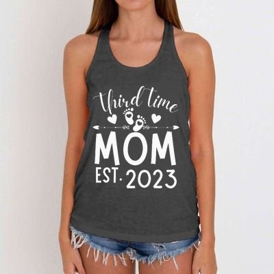 Third time Mom Pregnancy Mother's Day Soon to be Mom Women's Knotted Racerback Tank