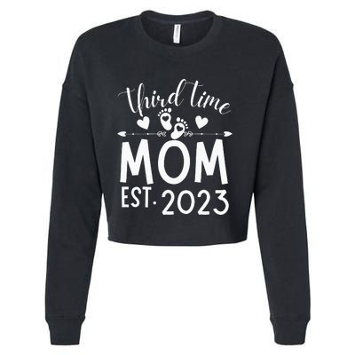 Third time Mom Pregnancy Mother's Day Soon to be Mom Cropped Pullover Crew