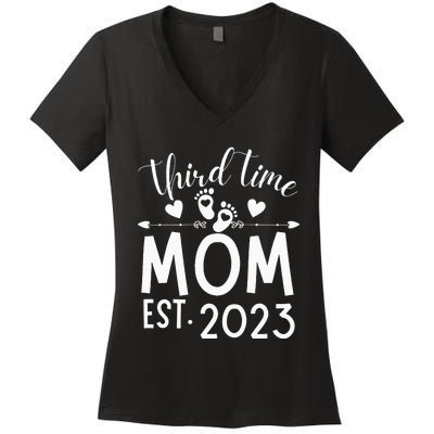 Third time Mom Pregnancy Mother's Day Soon to be Mom Women's V-Neck T-Shirt