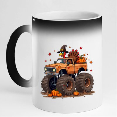 Thanksgiving Turkey Monster Truck 11oz Black Color Changing Mug