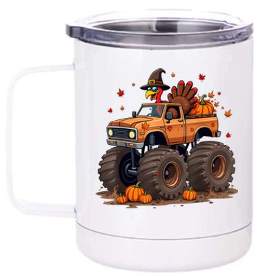 Thanksgiving Turkey Monster Truck 12 oz Stainless Steel Tumbler Cup