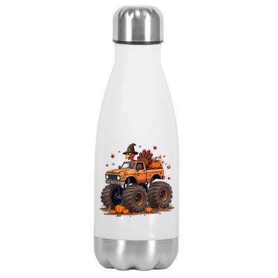 Thanksgiving Turkey Monster Truck Stainless Steel Insulated Water Bottle