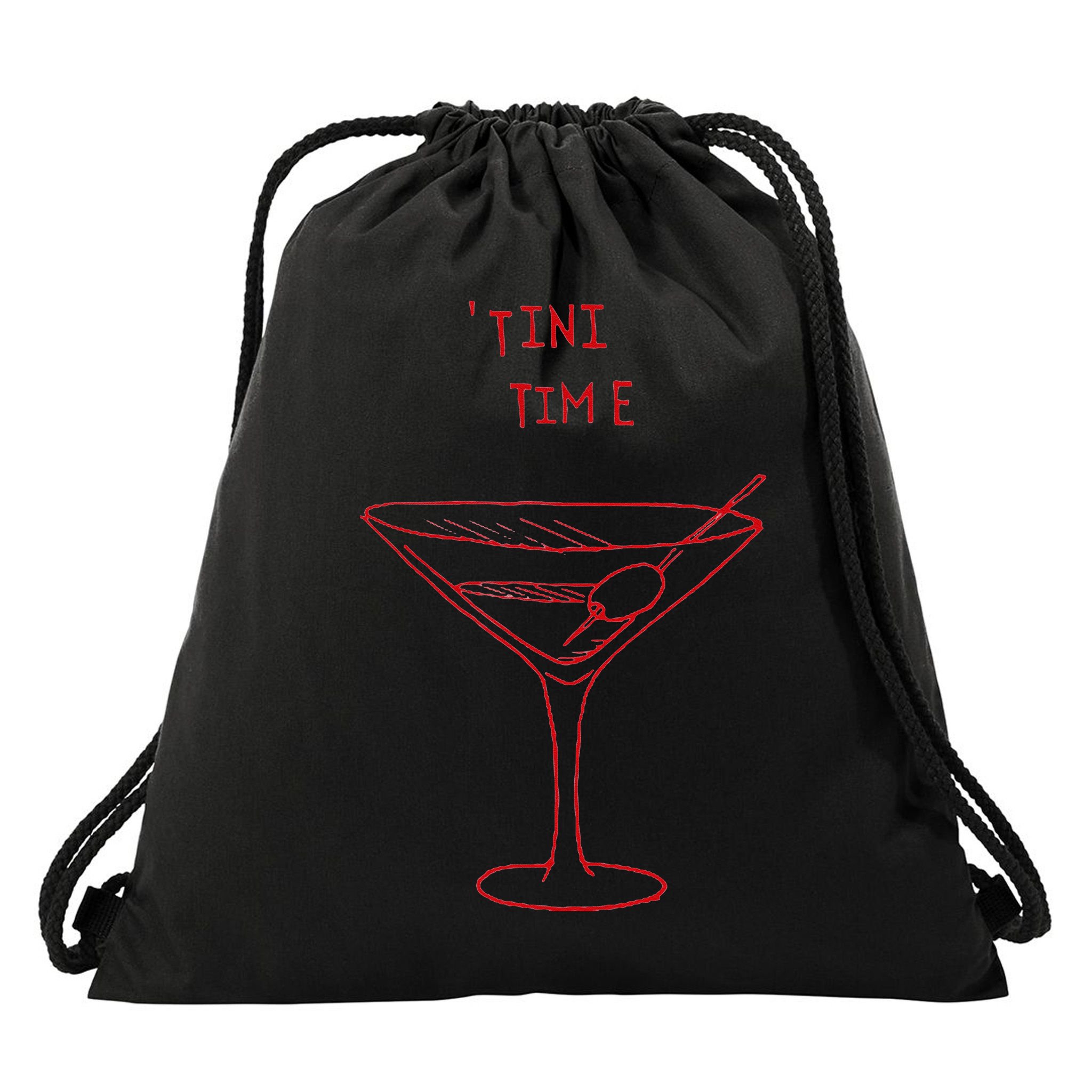 Tini Time Martini Lover Drawstring Bag
