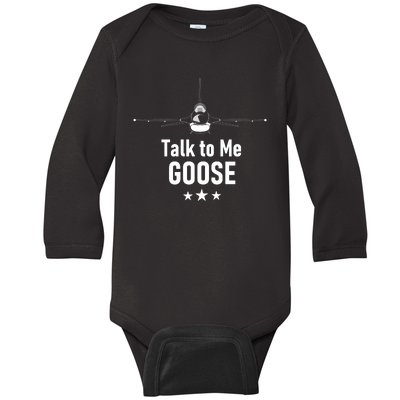 Talk To Me GOOSE Fighter Jet Baby Long Sleeve Bodysuit