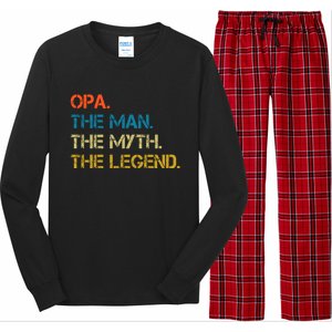 The The Myth The Legend Gift Opa Dad Long Sleeve Pajama Set