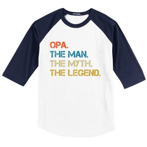 The The Myth The Legend Gift Opa Dad Baseball Sleeve Shirt