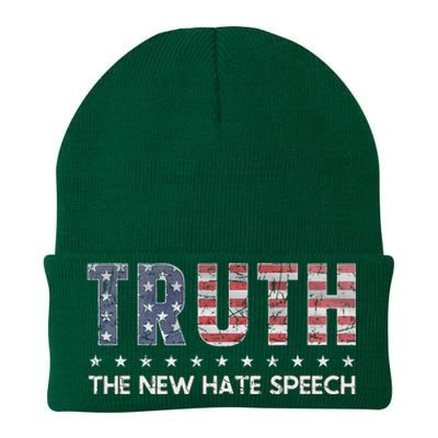 Truth The New Hate Speech Political Correctness USA Flag Knit Cap Winter Beanie