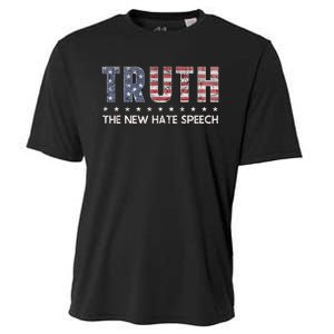 Truth The New Hate Speech Political Correctness USA Flag Cooling Performance Crew T-Shirt