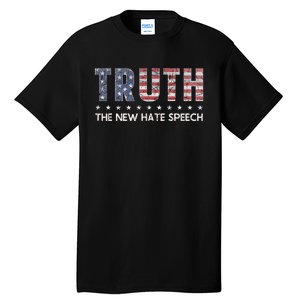 Truth The New Hate Speech Political Correctness USA Flag Tall T-Shirt