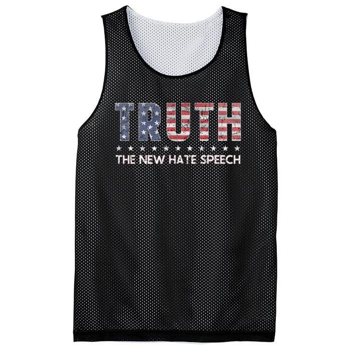 Truth The New Hate Speech Political Correctness USA Flag Mesh Reversible Basketball Jersey Tank