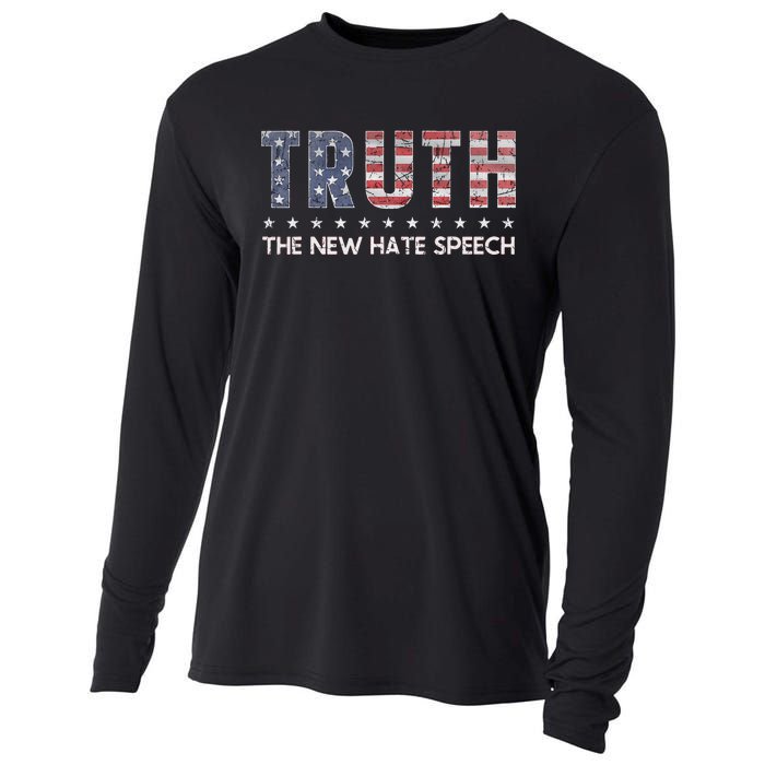 Truth The New Hate Speech Political Correctness USA Flag Cooling Performance Long Sleeve Crew