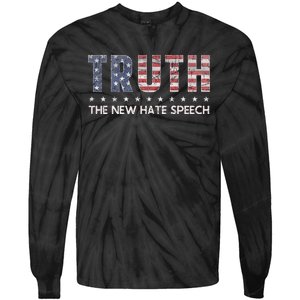 Truth The New Hate Speech Political Correctness USA Flag Tie-Dye Long Sleeve Shirt