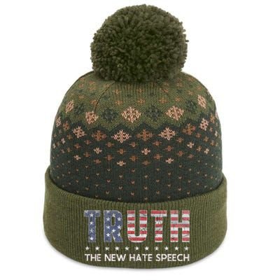 Truth The New Hate Speech Political Correctness USA Flag The Baniff Cuffed Pom Beanie