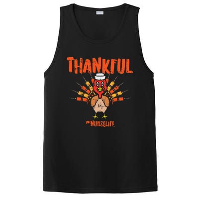 Thankful Turkey Nurse Life Cute Thanksgiving Fall PosiCharge Competitor Tank