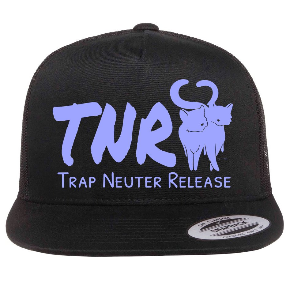 TNR Trap Neuter Release Feral Cat Awareness Flat Bill Trucker Hat