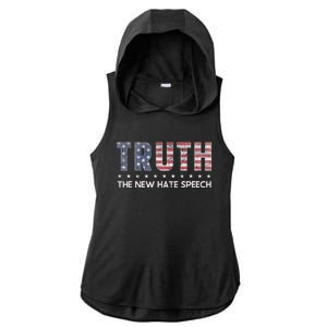 Truth The New Hate Speech Political Correctness USA Flag Ladies PosiCharge Tri-Blend Wicking Draft Hoodie Tank