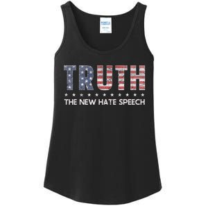 Truth The New Hate Speech Political Correctness USA Flag Ladies Essential Tank