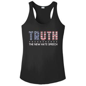 Truth The New Hate Speech Political Correctness USA Flag Ladies PosiCharge Competitor Racerback Tank