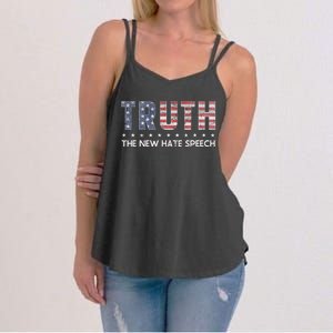 Truth The New Hate Speech Political Correctness USA Flag Women's Strappy Tank