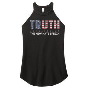 Truth The New Hate Speech Political Correctness USA Flag Women's Perfect Tri Rocker Tank