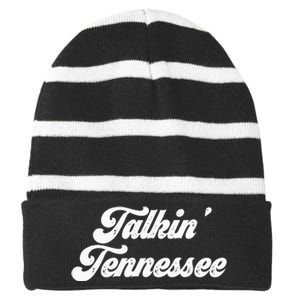 Talkin Tennessee Nashville Tennessee Country Music Lovers Striped Beanie with Solid Band