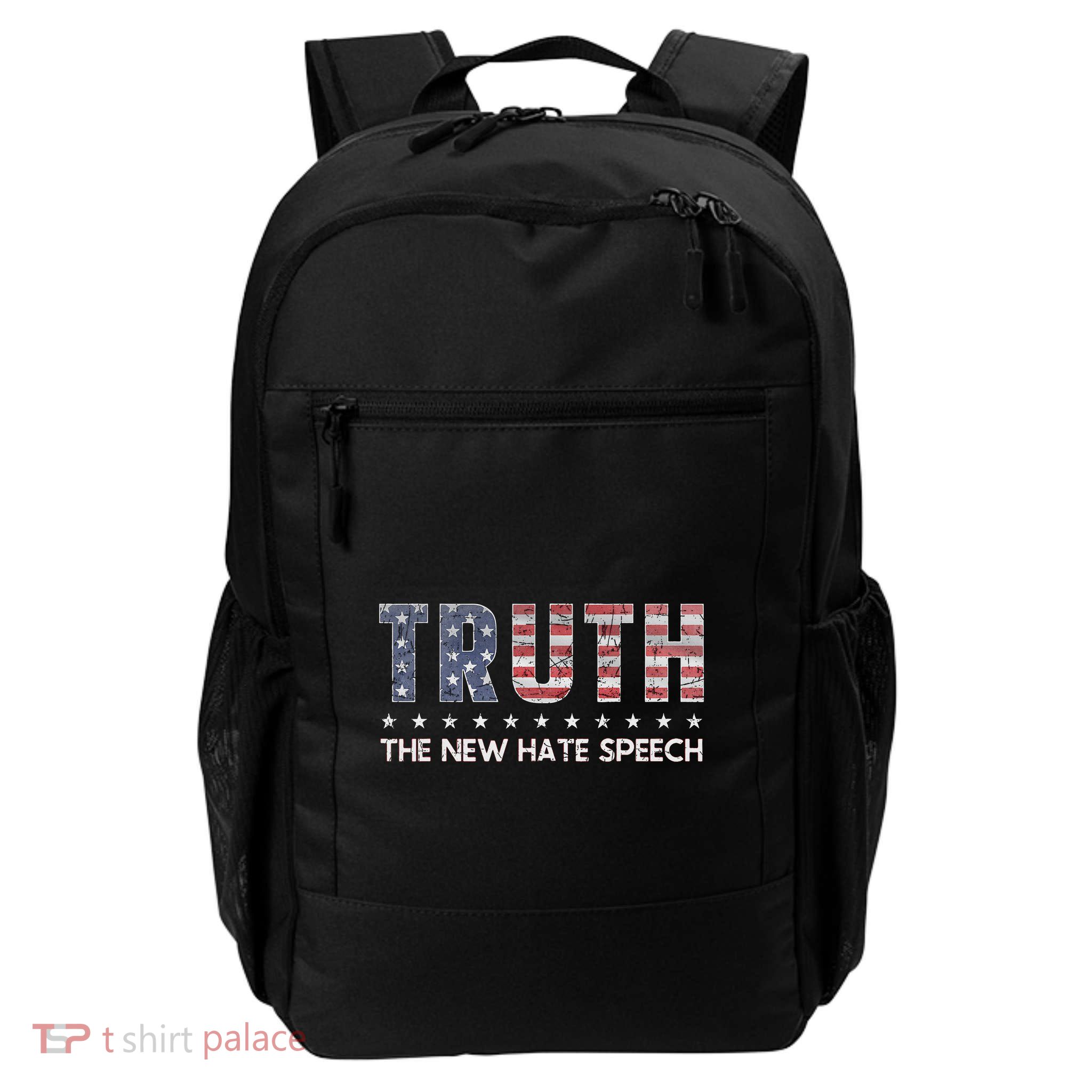 Truth The New Hate Speech Political Correctness Usa Flag Daily Commute Backpack