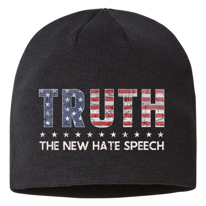 Truth The New Hate Speech Political Correctness Usa Flag Sustainable Beanie