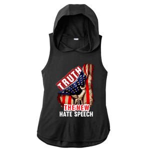 Truth The New Hate Speech Political Correctness Usa Flag Gift Ladies PosiCharge Tri-Blend Wicking Draft Hoodie Tank