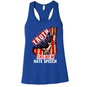 Truth The New Hate Speech Political Correctness Usa Flag Gift Women's Racerback Tank