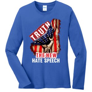 Truth The New Hate Speech Political Correctness Usa Flag Gift Ladies Long Sleeve Shirt