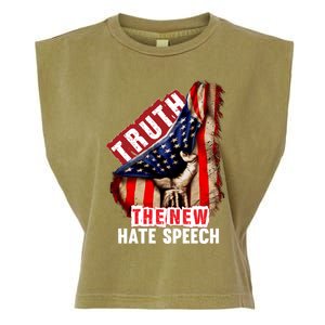 Truth The New Hate Speech Political Correctness Usa Flag Gift Garment-Dyed Women's Muscle Tee