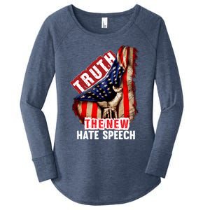 Truth The New Hate Speech Political Correctness Usa Flag Gift Women's Perfect Tri Tunic Long Sleeve Shirt